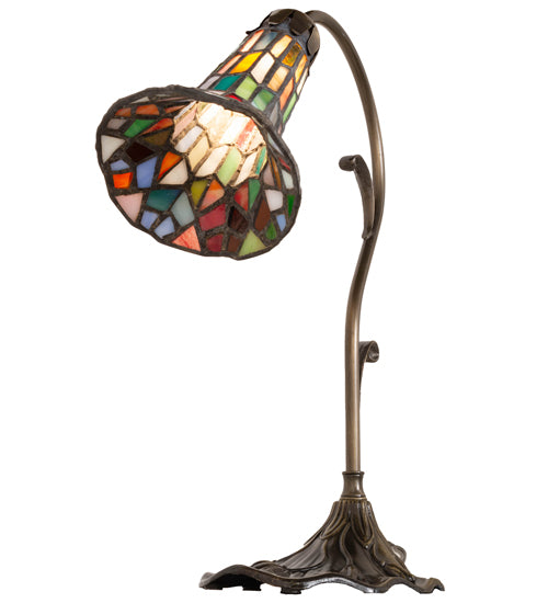 15" High Stained Glass Pond Lily Accent Lamp