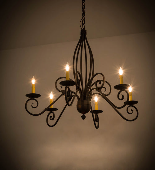 36" Wide Squire 6 Light Chandelier