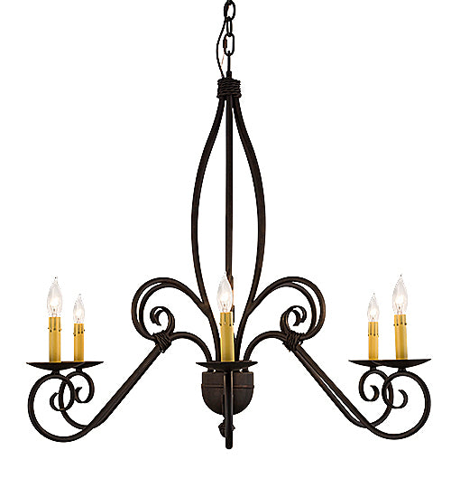 36" Wide Squire 6 Light Chandelier