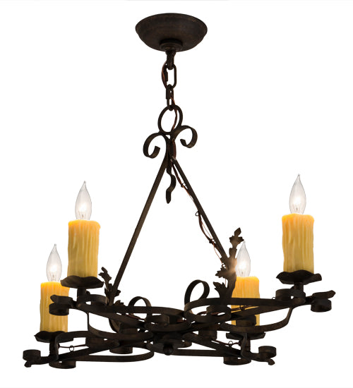 28" Long Elianna 4 Lt Oblong Chandelier