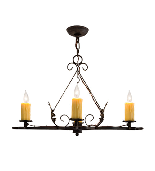 28" Long Elianna 4 Lt Oblong Chandelier