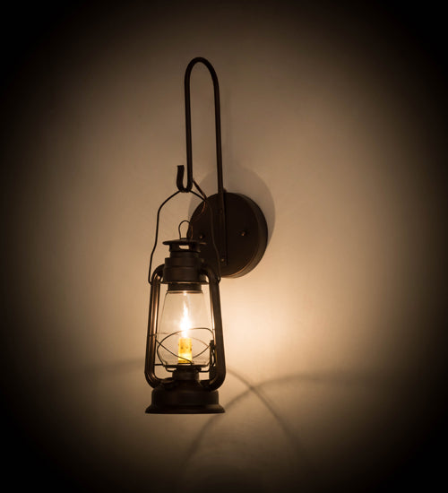 7" Wide Miners Lantern Wall Sconce