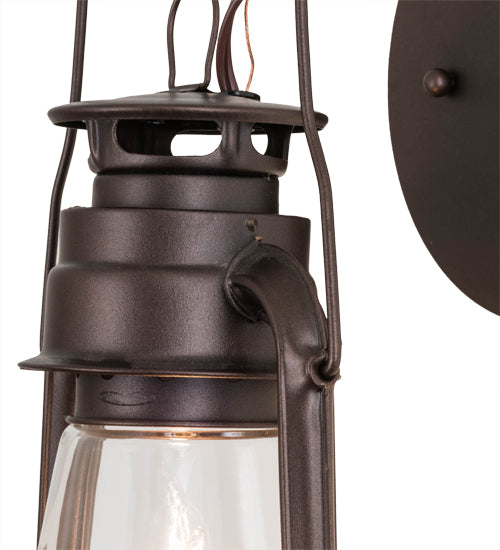 7" Wide Miners Lantern Wall Sconce