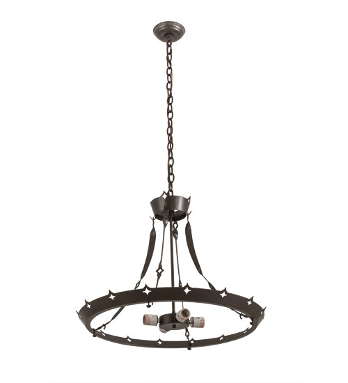 26"W Timeless Bronze 4 Lt Inverted Pendant Hardware