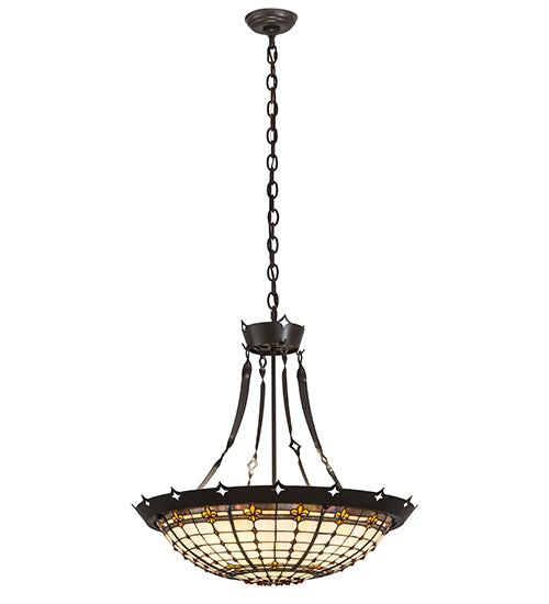 26" Wide Fleur-De-Lite Inverted Pendant