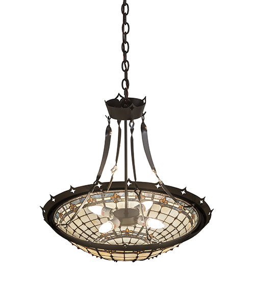 26" Wide Fleur-De-Lite Inverted Pendant