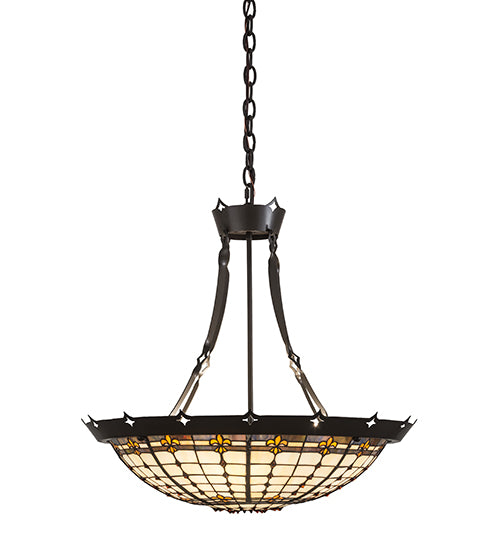 26" Wide Fleur-De-Lite Inverted Pendant