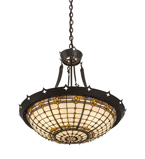 26" Wide Fleur-De-Lite Inverted Pendant