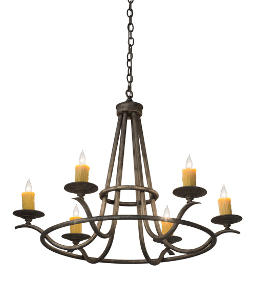 36"W Octavia 6 Lt Chandelier