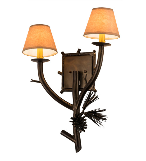 16" Wide Lone Pine 2 Light Right Wall Sconce