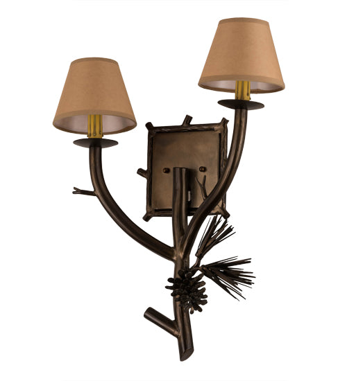 16" Wide Lone Pine 2 Light Right Wall Sconce