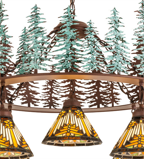 34"W Nuevo Mission Tall Pines 5 Lt Chandelier