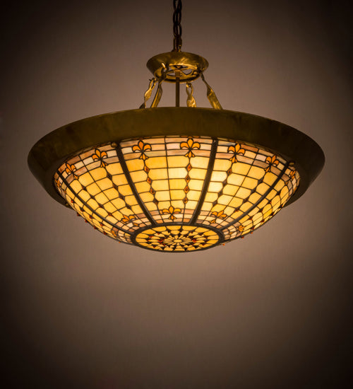 28" Wide Fleur-De-Lite Inverted Pendant