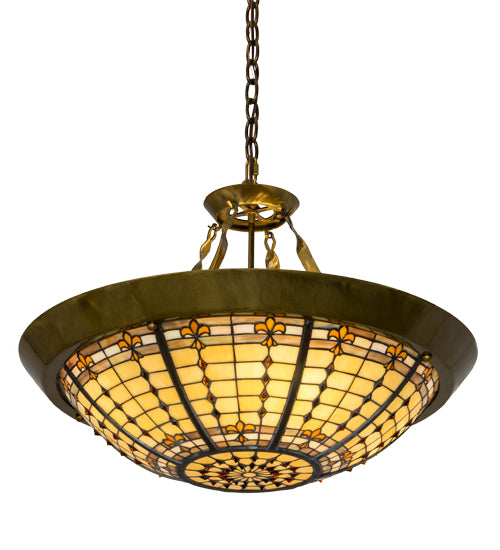 28" Wide Fleur-De-Lite Inverted Pendant