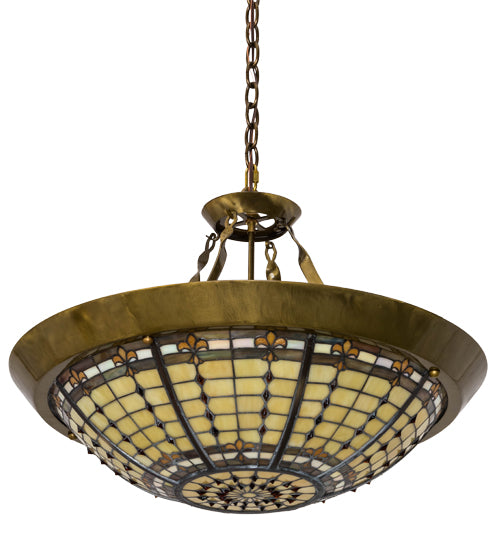 28" Wide Fleur-De-Lite Inverted Pendant