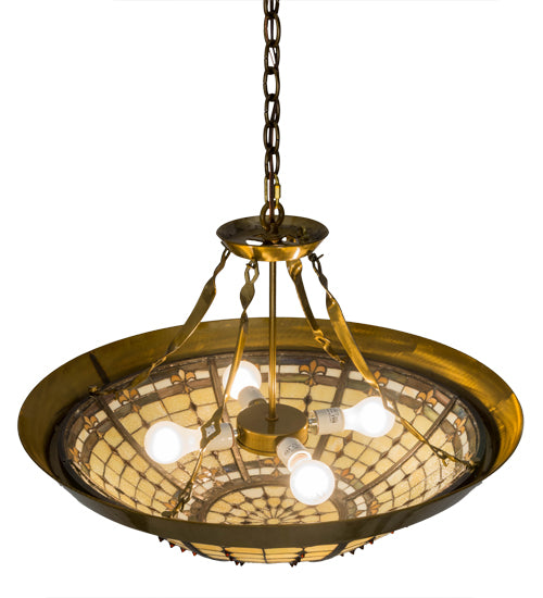 28" Wide Fleur-De-Lite Inverted Pendant