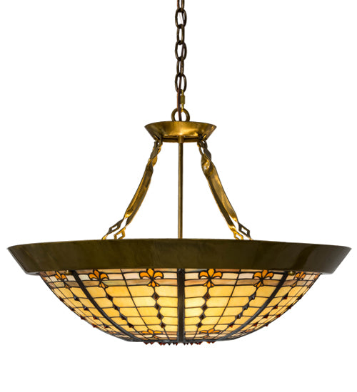 28" Wide Fleur-De-Lite Inverted Pendant