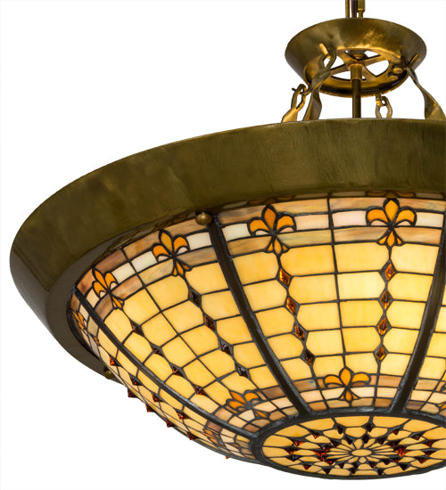 28" Wide Fleur-De-Lite Inverted Pendant