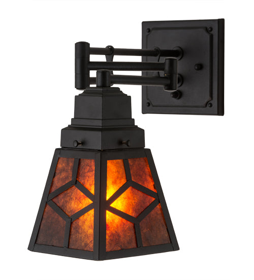 5" Wide Diamond Craftsman Swing Arm Wall Sconce