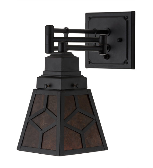 5" Wide Diamond Craftsman Swing Arm Wall Sconce