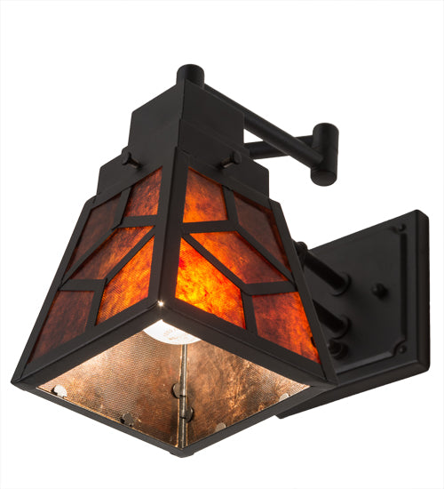 5" Wide Diamond Craftsman Swing Arm Wall Sconce