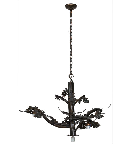 48" Wide Acorn Branch 4 Light Chandelier