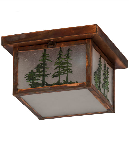 10"Sq Hyde Park Tall Pines Flushmount