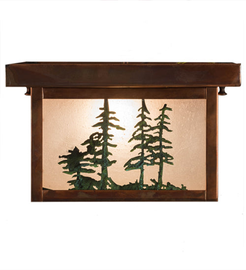 10"Sq Hyde Park Tall Pines Flushmount