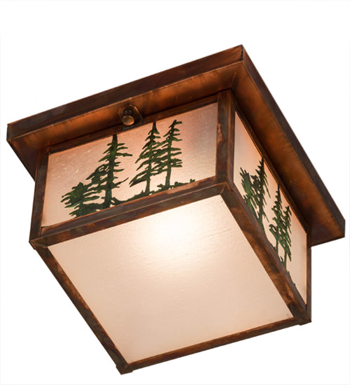 10"Sq Hyde Park Tall Pines Flushmount