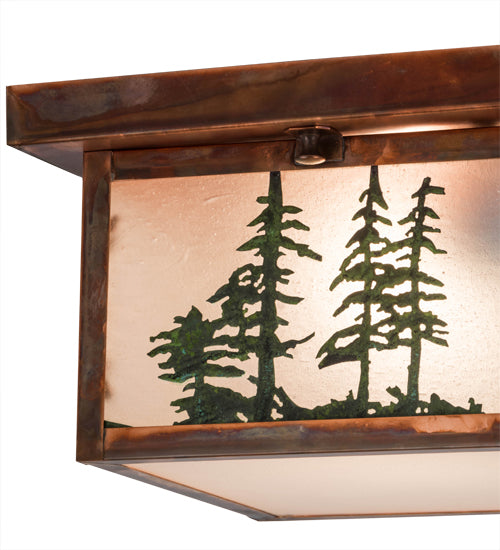 10"Sq Hyde Park Tall Pines Flushmount