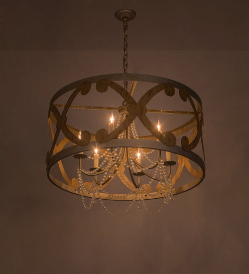 36"W Pradelles 6 Lt Chandelier