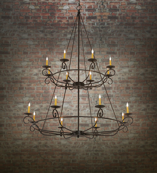 54" Wide Estrella 16 Light Two Tier Chandelier