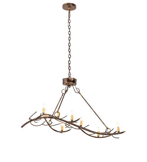 44"L Winter Solstice 8 Lt Oblong Chandelier