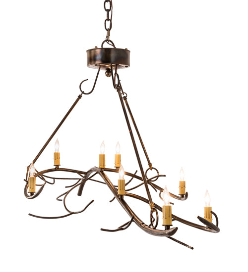 44"L Winter Solstice 8 Lt Oblong Chandelier