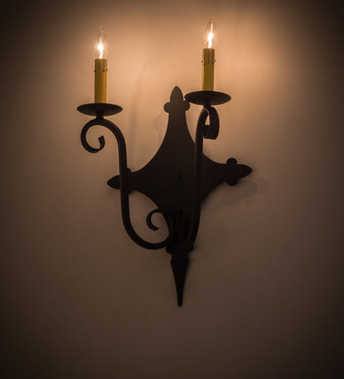 12" Wide Angelique 2 Light Wall Sconce