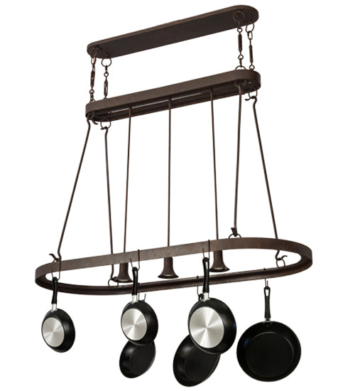 55" Long Harmony 3 Light Pot Rack