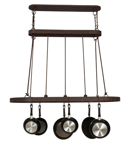 55" Long Harmony 3 Light Pot Rack