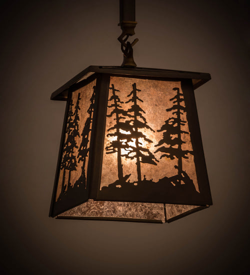 7"Sq Tall Pines Mini Pendant