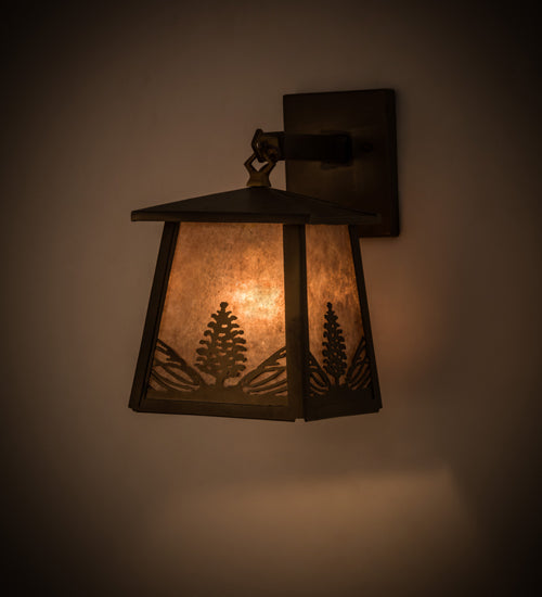 7"W Mountain Pine Hanging Wall Sconce