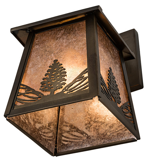 7"W Mountain Pine Hanging Wall Sconce