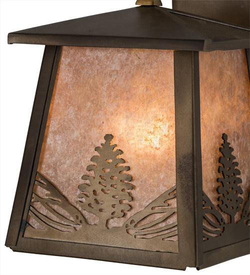 7"W Mountain Pine Hanging Wall Sconce