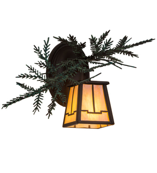 16" Wide Pine Branch Valley View Right Wall Sconce