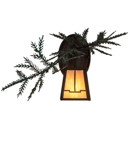 16" Wide Pine Branch Valley View Right Wall Sconce