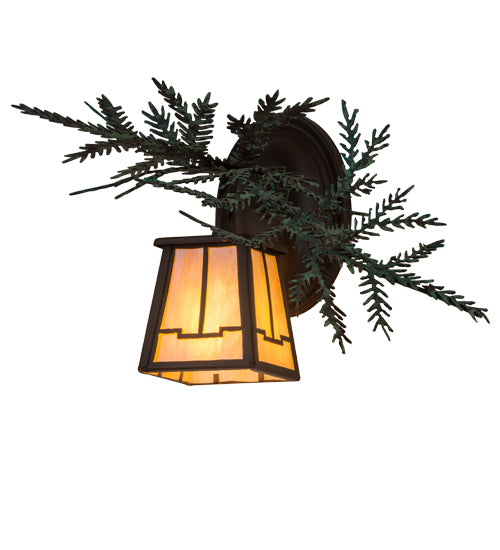 16" Wide Pine Branch Valley View Left Wall Sconce