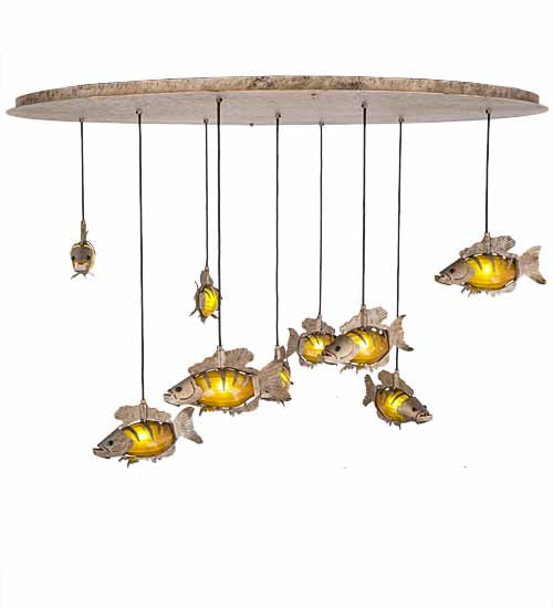 56"W Tiervis 9 Lt Cascading Pendant