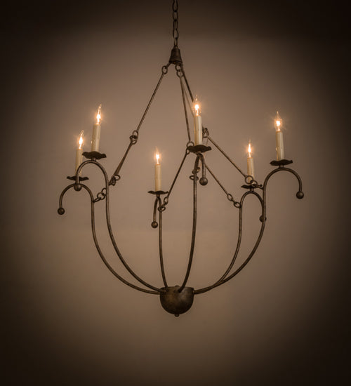 32"W Vienna 6 Lt Chandelier