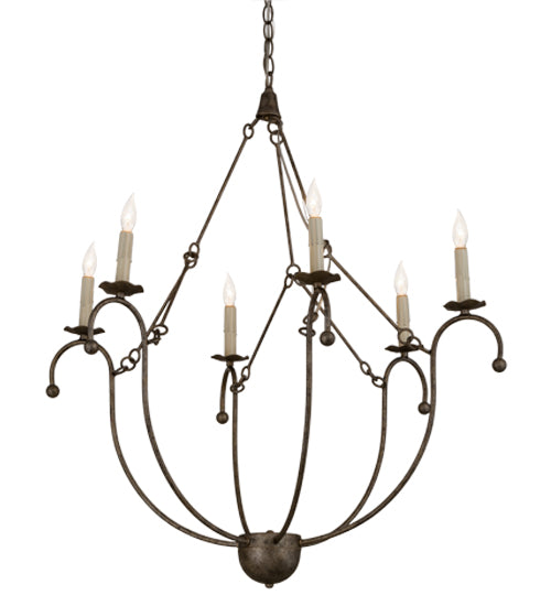 32"W Vienna 6 Lt Chandelier