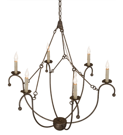 32"W Vienna 6 Lt Chandelier