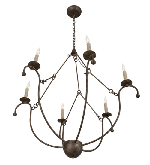 32"W Vienna 6 Lt Chandelier