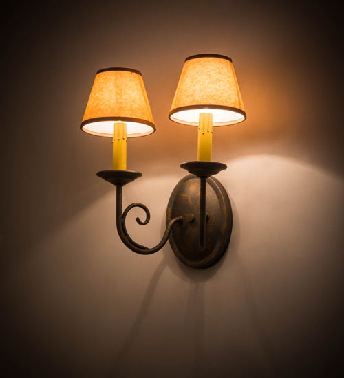 12" Wide Jenna 2 Light Wall Sconce